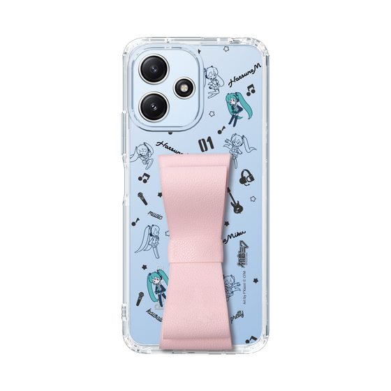 Slim Protection Case - STAND & RING RIBBON Sakura Pink［ HATSUNE MIKU - Ribbon - Instrumental - Monochrome ］