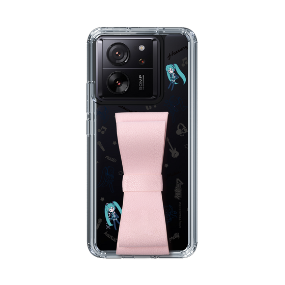 Slim Protection Case - STAND & RING RIBBON Sakura Pink［ HATSUNE MIKU - Ribbon - Instrumental - Monochrome ］