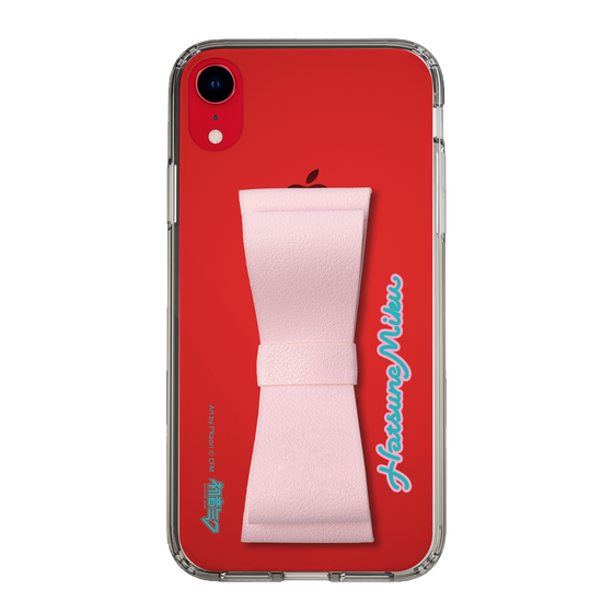 Slim Protection Case - STAND & RING RIBBON Sakura Pink［ HATSUNE MIKU - Ribbon - Logo ］