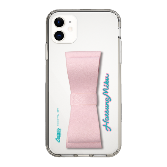 Slim Protection Case - STAND & RING RIBBON Sakura Pink［ HATSUNE MIKU - Ribbon - Logo ］
