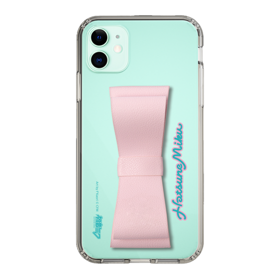 Slim Protection Case - STAND & RING RIBBON Sakura Pink［ HATSUNE MIKU - Ribbon - Logo ］