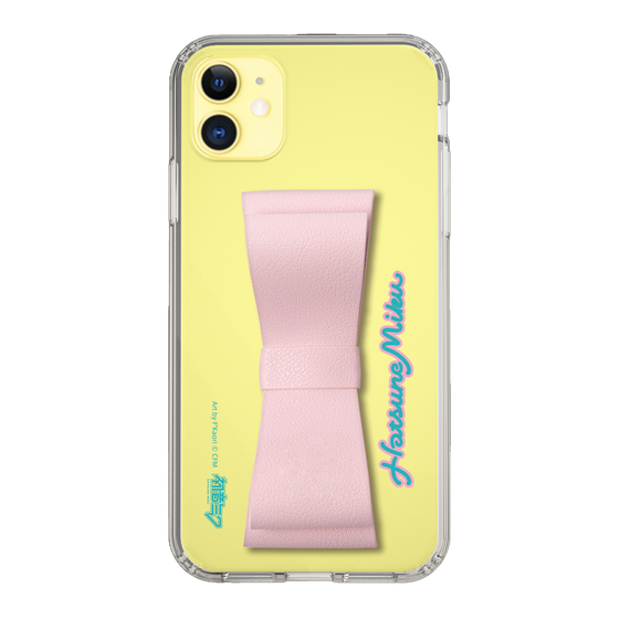 Slim Protection Case - STAND & RING RIBBON Sakura Pink［ HATSUNE MIKU - Ribbon - Logo ］