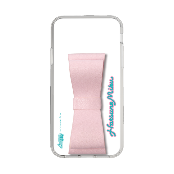 Slim Protection Case - STAND & RING RIBBON Sakura Pink［ HATSUNE MIKU - Ribbon - Logo ］