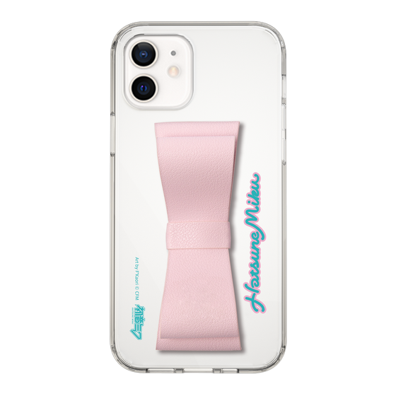 Slim Protection Case - STAND & RING RIBBON Sakura Pink［ HATSUNE MIKU - Ribbon - Logo ］