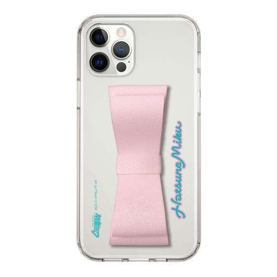Slim Protection Case - STAND & RING RIBBON Sakura Pink［ HATSUNE MIKU - Ribbon - Logo ］