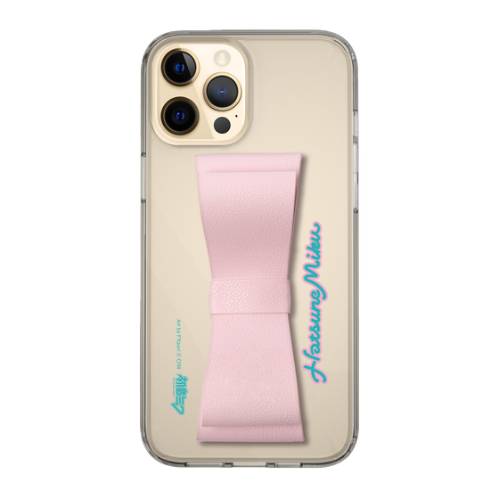 Slim Protection Case - STAND & RING RIBBON Sakura Pink［ HATSUNE MIKU - Ribbon - Logo ］