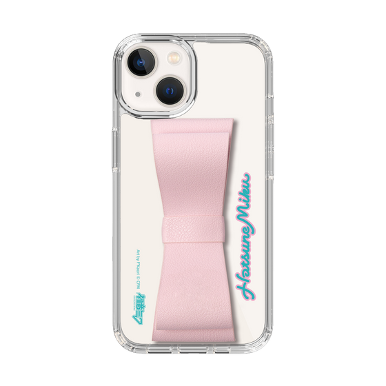 Slim Protection Case - STAND & RING RIBBON Sakura Pink［ HATSUNE MIKU - Ribbon - Logo ］