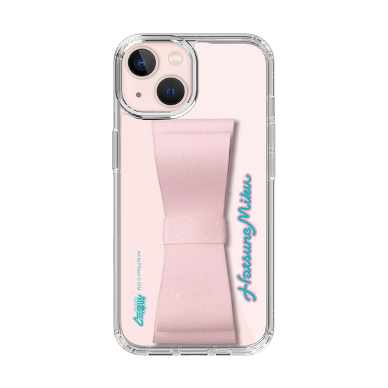 Slim Protection Case - STAND & RING RIBBON Sakura Pink［ HATSUNE MIKU - Ribbon - Logo ］