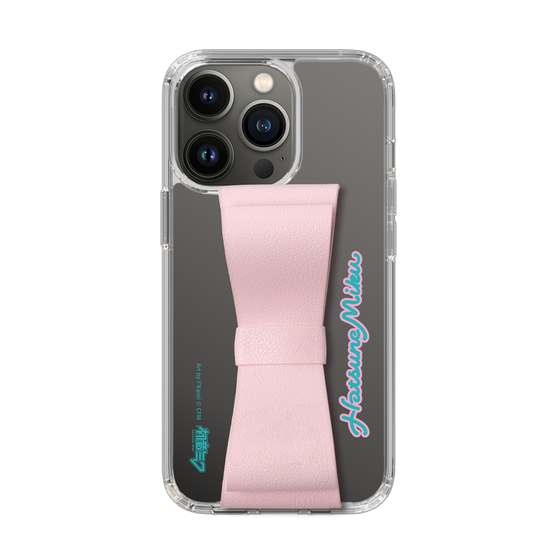 Slim Protection Case - STAND & RING RIBBON Sakura Pink［ HATSUNE MIKU - Ribbon - Logo ］
