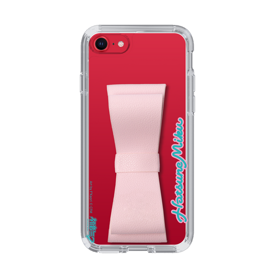 Slim Protection Case - STAND & RING RIBBON Sakura Pink［ HATSUNE MIKU - Ribbon - Logo ］