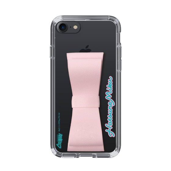 Slim Protection Case - STAND & RING RIBBON Sakura Pink［ HATSUNE MIKU - Ribbon - Logo ］