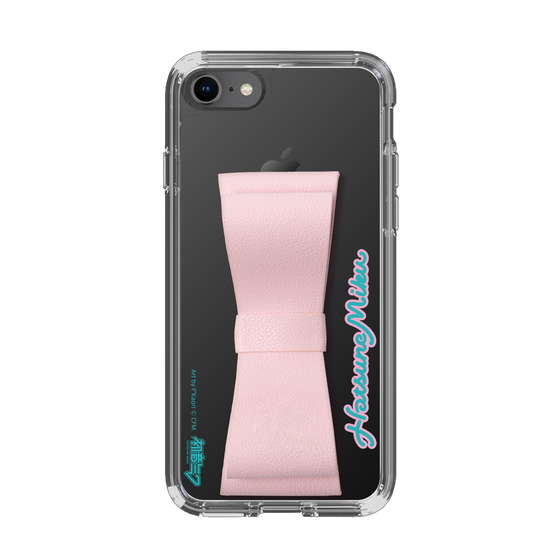 Slim Protection Case - STAND & RING RIBBON Sakura Pink［ HATSUNE MIKU - Ribbon - Logo ］
