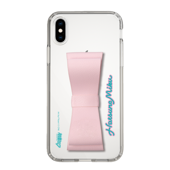 Slim Protection Case - STAND & RING RIBBON Sakura Pink［ HATSUNE MIKU - Ribbon - Logo ］