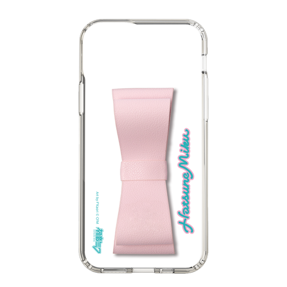 Slim Protection Case - STAND & RING RIBBON Sakura Pink［ HATSUNE MIKU - Ribbon - Logo ］