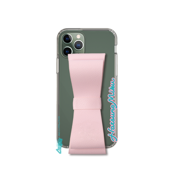 Slim Protection Case - STAND & RING RIBBON Sakura Pink［ HATSUNE MIKU - Ribbon - Logo ］
