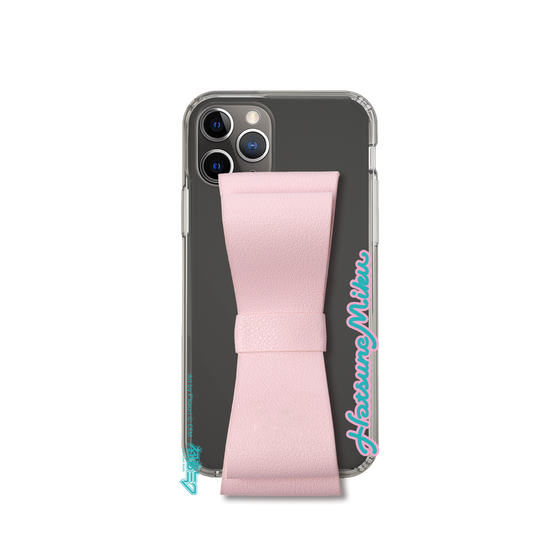 Slim Protection Case - STAND & RING RIBBON Sakura Pink［ HATSUNE MIKU - Ribbon - Logo ］