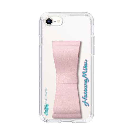 Slim Protection Case - STAND & RING RIBBON Sakura Pink［ HATSUNE MIKU - Ribbon - Logo ］