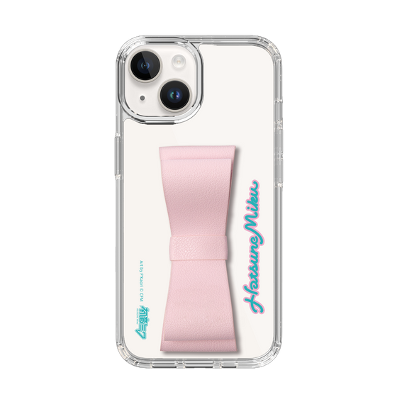 Slim Protection Case - STAND & RING RIBBON Sakura Pink［ HATSUNE MIKU - Ribbon - Logo ］