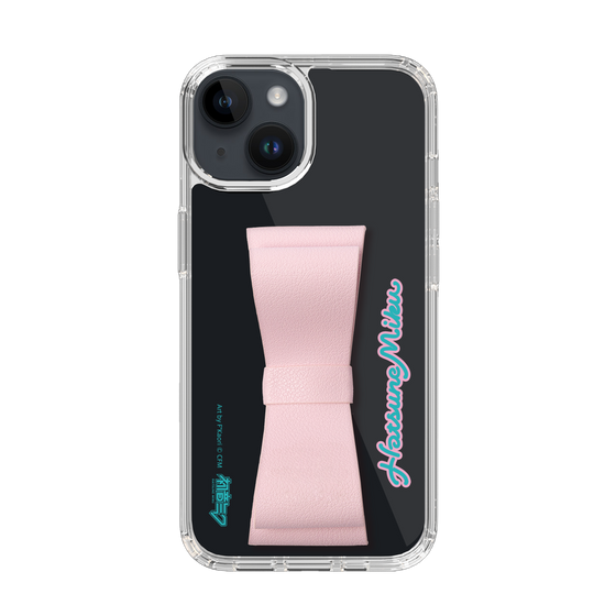 Slim Protection Case - STAND & RING RIBBON Sakura Pink［ HATSUNE MIKU - Ribbon - Logo ］