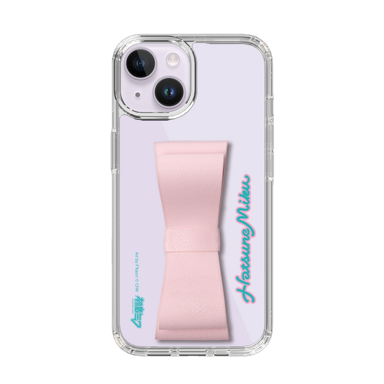 Slim Protection Case - STAND & RING RIBBON Sakura Pink［ HATSUNE MIKU - Ribbon - Logo ］