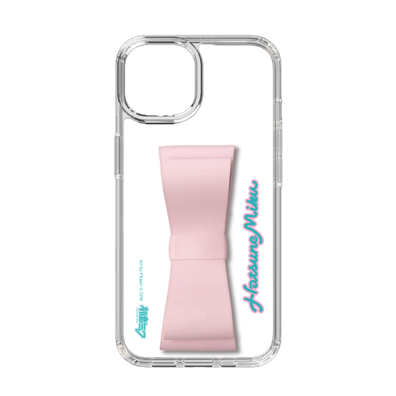 Slim Protection Case - STAND & RING RIBBON Sakura Pink［ HATSUNE MIKU - Ribbon - Logo ］