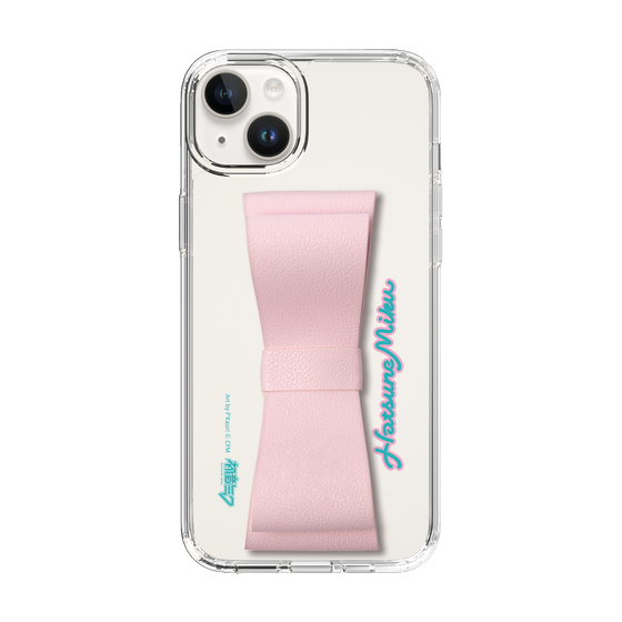 Slim Protection Case - STAND & RING RIBBON Sakura Pink［ HATSUNE MIKU - Ribbon - Logo ］