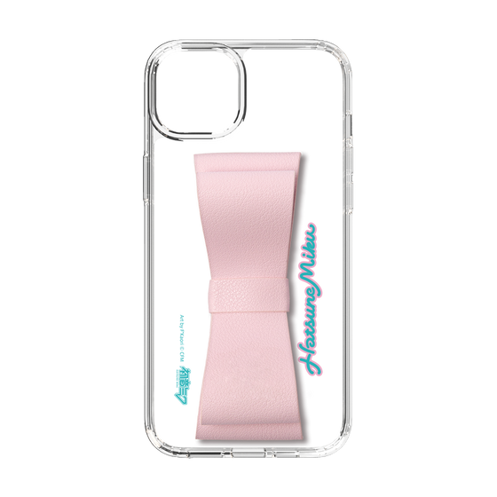Slim Protection Case - STAND & RING RIBBON Sakura Pink［ HATSUNE MIKU - Ribbon - Logo ］