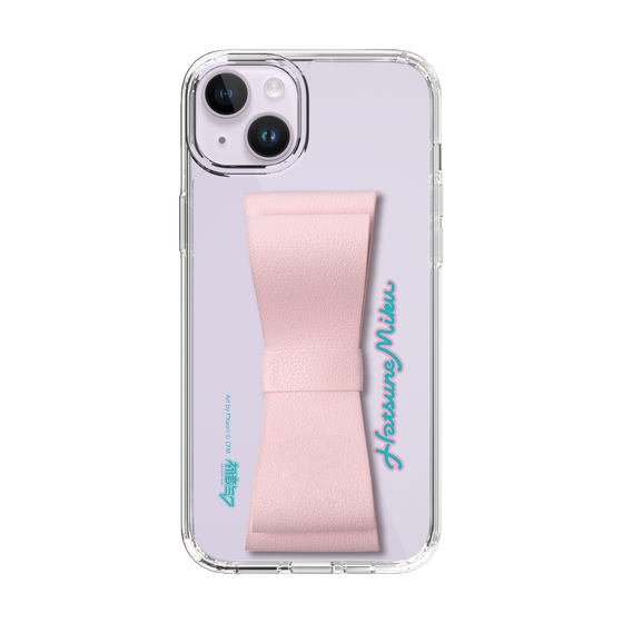 Slim Protection Case - STAND & RING RIBBON Sakura Pink［ HATSUNE MIKU - Ribbon - Logo ］