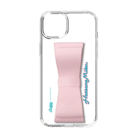 Slim Protection Case - STAND & RING RIBBON Sakura Pink［ HATSUNE MIKU - Ribbon - Logo ］
