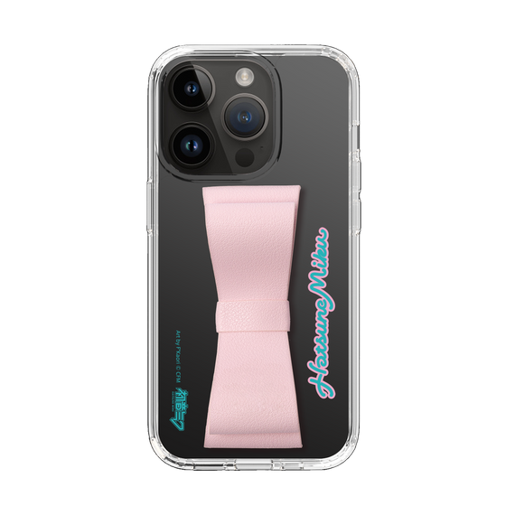 Slim Protection Case - STAND & RING RIBBON Sakura Pink［ HATSUNE MIKU - Ribbon - Logo ］