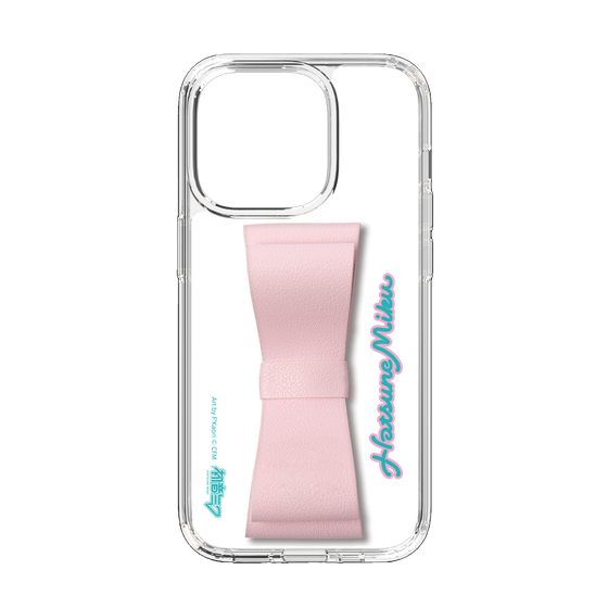 Slim Protection Case - STAND & RING RIBBON Sakura Pink［ HATSUNE MIKU - Ribbon - Logo ］