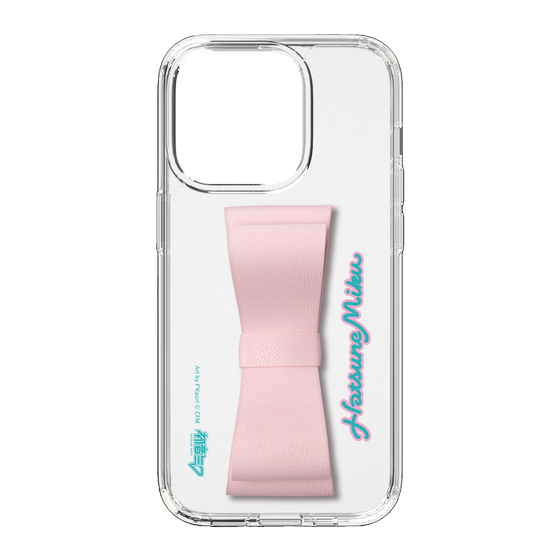Slim Protection Case - STAND & RING RIBBON Sakura Pink［ HATSUNE MIKU - Ribbon - Logo ］