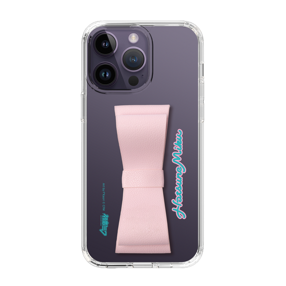 Slim Protection Case - STAND & RING RIBBON Sakura Pink［ HATSUNE MIKU - Ribbon - Logo ］