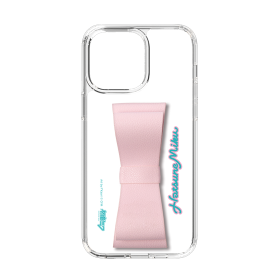 Slim Protection Case - STAND & RING RIBBON Sakura Pink［ HATSUNE MIKU - Ribbon - Logo ］