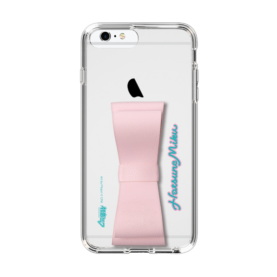 Slim Protection Case - STAND & RING RIBBON Sakura Pink［ HATSUNE MIKU - Ribbon - Logo ］
