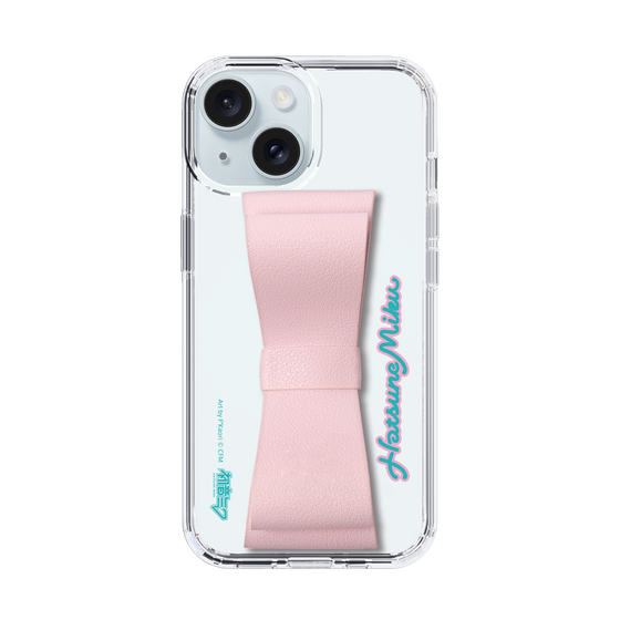 Slim Protection Case - STAND & RING RIBBON Sakura Pink［ HATSUNE MIKU - Ribbon - Logo ］