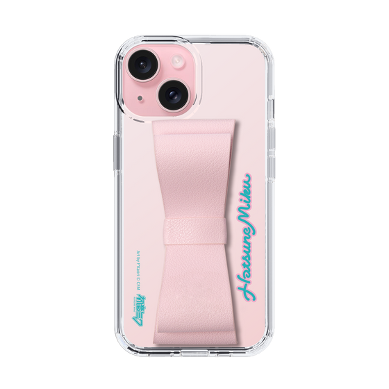 Slim Protection Case - STAND & RING RIBBON Sakura Pink［ HATSUNE MIKU - Ribbon - Logo ］