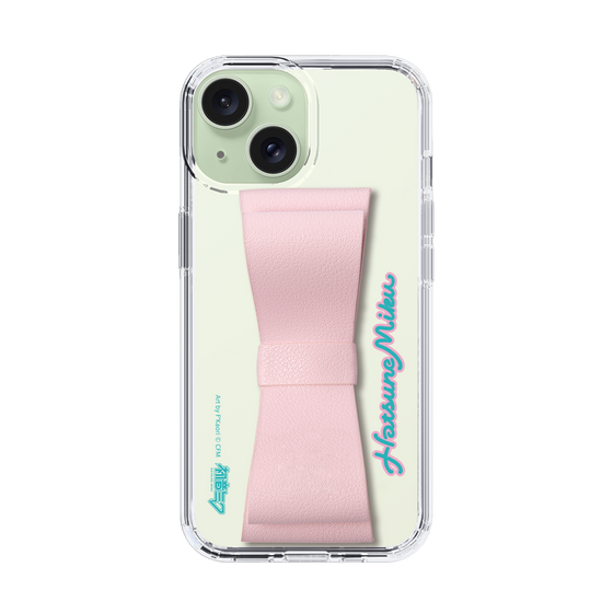 Slim Protection Case - STAND & RING RIBBON Sakura Pink［ HATSUNE MIKU - Ribbon - Logo ］