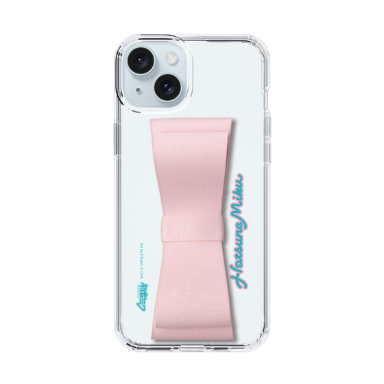 Slim Protection Case - STAND & RING RIBBON Sakura Pink［ HATSUNE MIKU - Ribbon - Logo ］