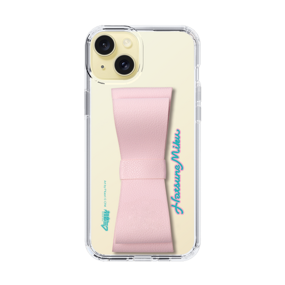 Slim Protection Case - STAND & RING RIBBON Sakura Pink［ HATSUNE MIKU - Ribbon - Logo ］