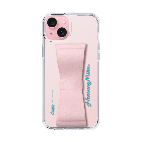 Slim Protection Case - STAND & RING RIBBON Sakura Pink［ HATSUNE MIKU - Ribbon - Logo ］