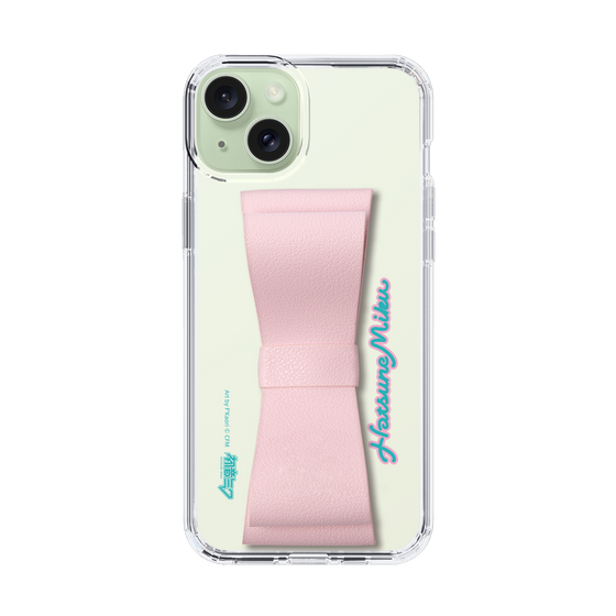 Slim Protection Case - STAND & RING RIBBON Sakura Pink［ HATSUNE MIKU - Ribbon - Logo ］