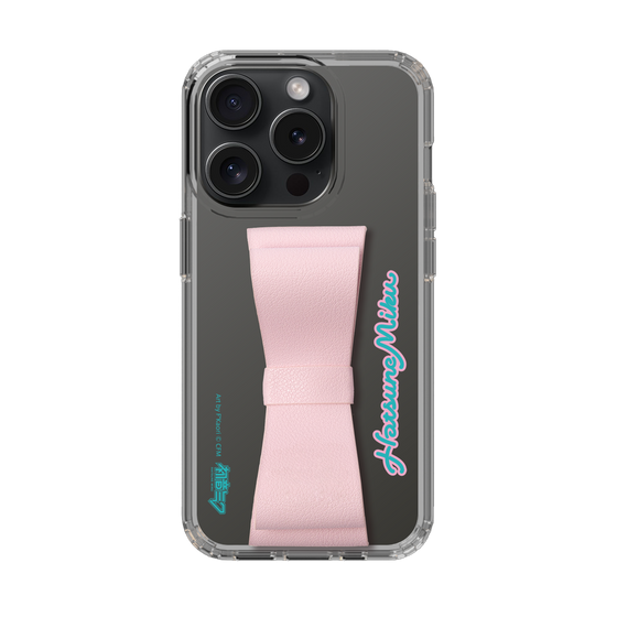 Slim Protection Case - STAND & RING RIBBON Sakura Pink［ HATSUNE MIKU - Ribbon - Logo ］