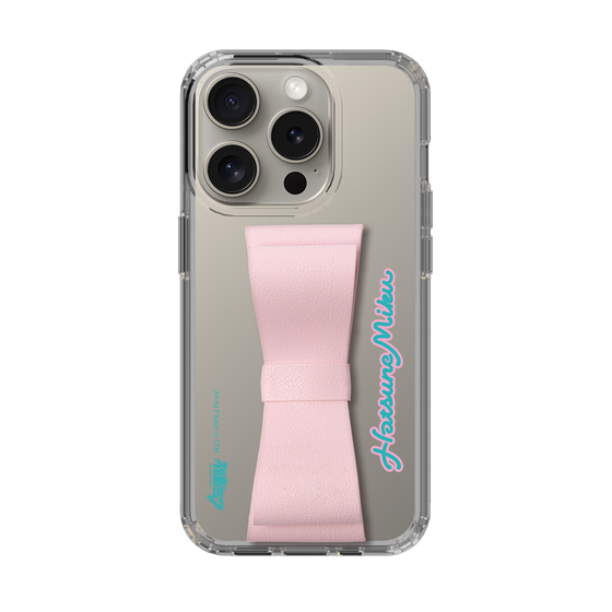 Slim Protection Case - STAND & RING RIBBON Sakura Pink［ HATSUNE MIKU - Ribbon - Logo ］