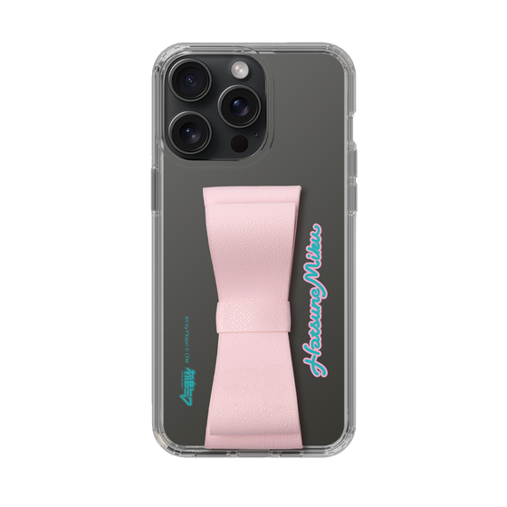 Slim Protection Case - STAND & RING RIBBON Sakura Pink［ HATSUNE MIKU - Ribbon - Logo ］
