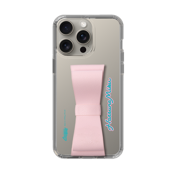 Slim Protection Case - STAND & RING RIBBON Sakura Pink［ HATSUNE MIKU - Ribbon - Logo ］