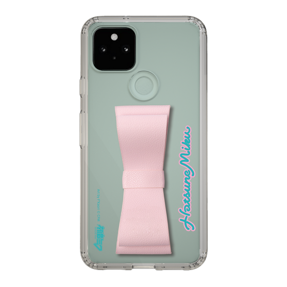 Slim Protection Case - STAND & RING RIBBON Sakura Pink［ HATSUNE MIKU - Ribbon - Logo ］