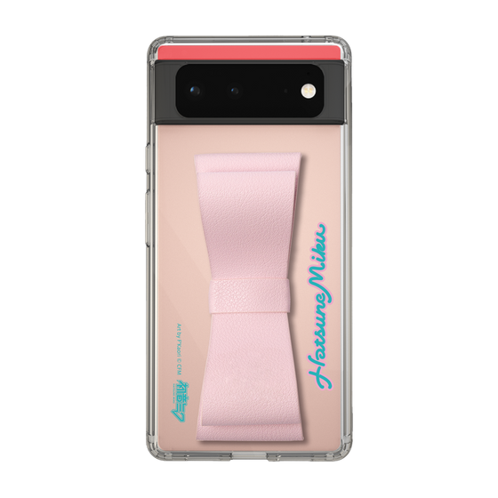 Slim Protection Case - STAND & RING RIBBON Sakura Pink［ HATSUNE MIKU - Ribbon - Logo ］