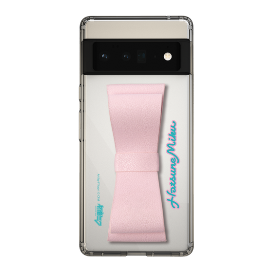 Slim Protection Case - STAND & RING RIBBON Sakura Pink［ HATSUNE MIKU - Ribbon - Logo ］