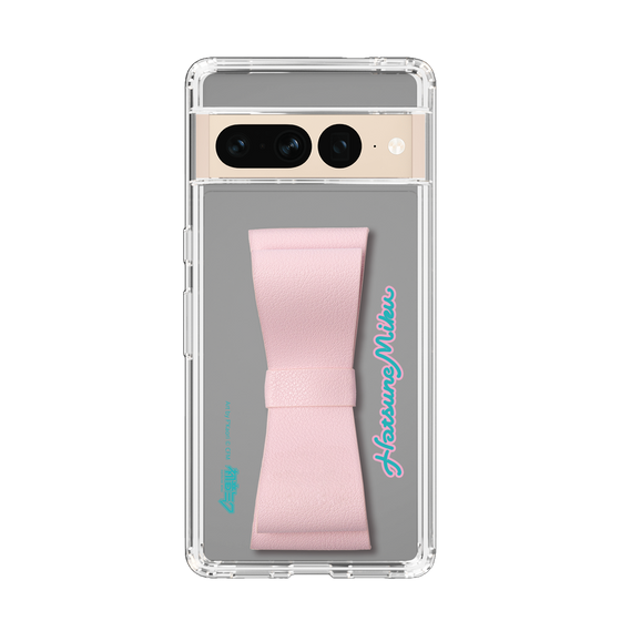 Slim Protection Case - STAND & RING RIBBON Sakura Pink［ HATSUNE MIKU - Ribbon - Logo ］